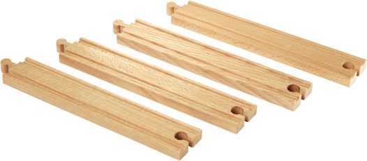 Brio Toys Long Straight Tracks Ράγες Σιδηρόδρομου από Ξύλο