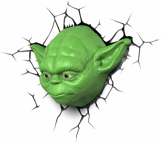 3DLightFX Детска стенна лампа LED Пластмаса Star Wars Yoda 3D 3DLightFX Детска стенна лампа LED Пластмаса Star Wars Yoda 3D