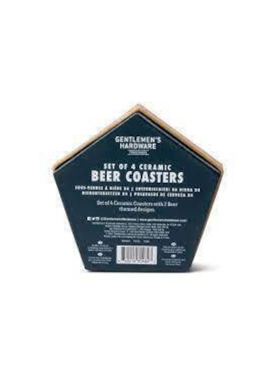 Gentlemen's Hardware Round Ceramic Brown Coasters 13.5cm 4pcs