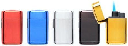 Atomic Plated Windproof Flame Lighter Jet Type in Grey Color