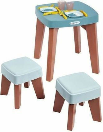 Kinder Tischset mit Stühlen aus Plastik Blau Ecoiffier