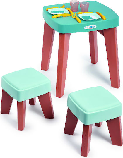 Kinder Tischset mit Stühlen aus Plastik Blau Ecoiffier