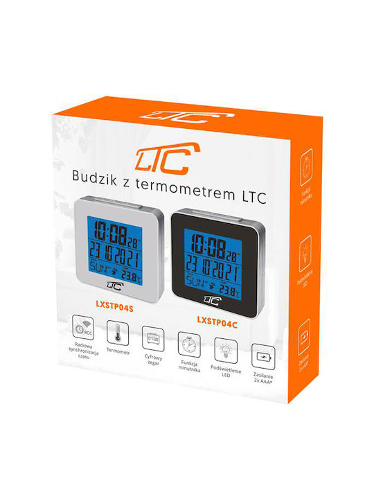 LTC Audio Tabletop Digital Clock LED with Alarm Clock Black LXSTP04C