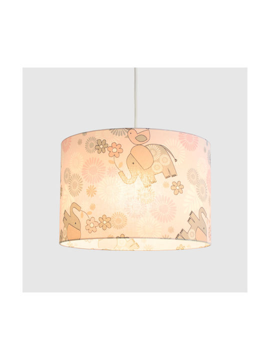 Veis Kids Plastic Ceiling Light E27 Elephants Pink