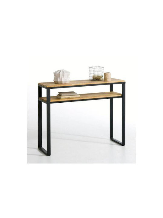 Consolă din Lemn Masiv și Metal Open Oak L100xL30xH90buc