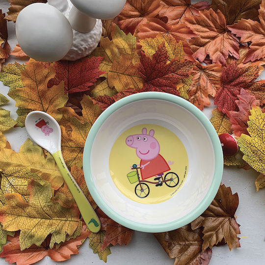 Petit Jour Paris Baby Food Container Set Peppa Pig made of Melamine White 2pcs 52-702/10