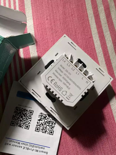 Aubess Comutator De Perete Electric Încastrat Tactil Wi-Fi Triplu Alb