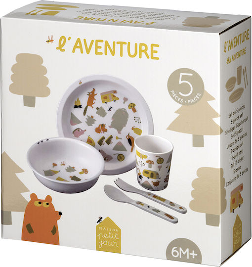 Petit Jour Paris Feeding Set made of Melamine Multicolour 3pcs for 6+ months