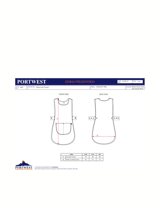 Portwest Cleaner Apron Black S843