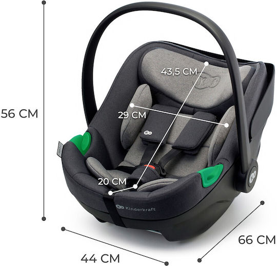 Kinderkraft I-Care Scaun Auto pentru Copii i-Size Gri 0-13 kg