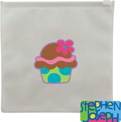 Stephen Joseph Baby Placemat Reusable Food Bag Cupcake 2pcs 2pcs Transparent