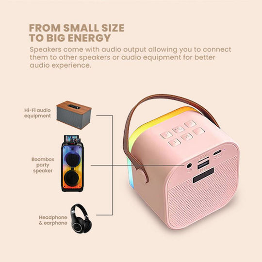 Sonic Gear Boxă Karaoke cu Microfon Fără Fir și Efecte de Iluminare IOX K200 IOXK200P Roz