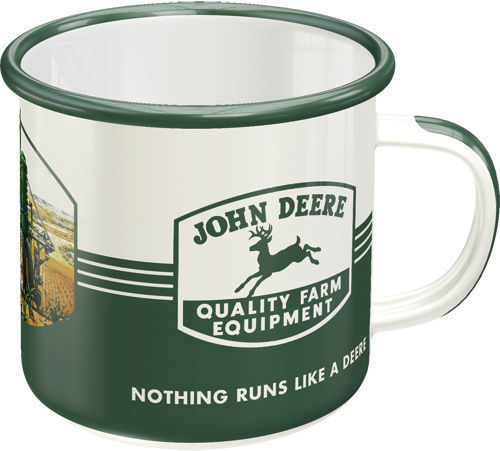 Nostalgic Art John Deere - Quality Farm Equipment Cană Emailat Albă 360ml