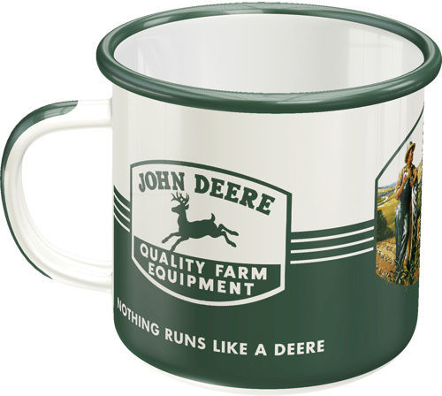 Nostalgic Art John Deere - Quality Farm Equipment Cană Emailat Albă 360ml