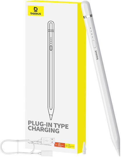 Baseus Smooth Writing Series Active Digital Stylus Pen with Palm Rejection for iPad in White Color