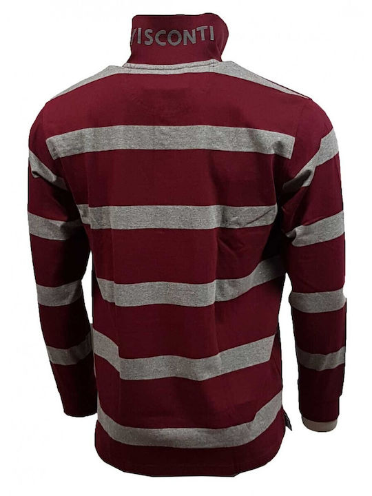 Visconti Men's Long Sleeve Blouse Polo BORDO