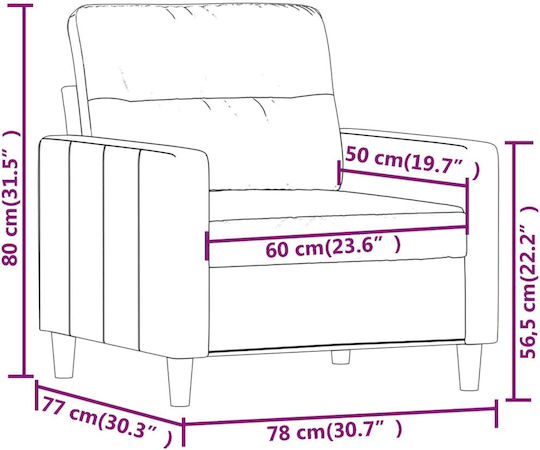 Armchair Open Yellow 78x77x80cm