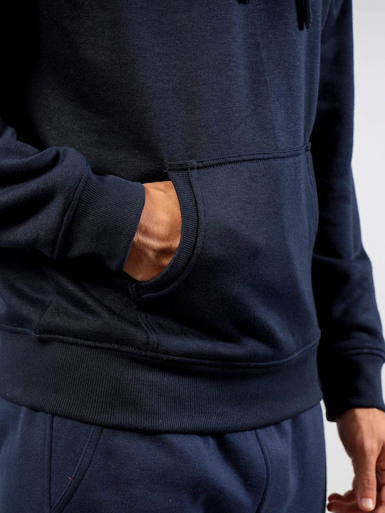 Felpa Con Cappuccio Φούτερ με Κουκούλα Navy Μπλε