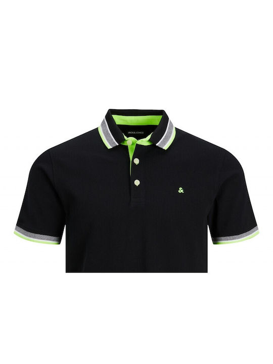 Jack & Jones Herren Kurzarmshirt Polo Black