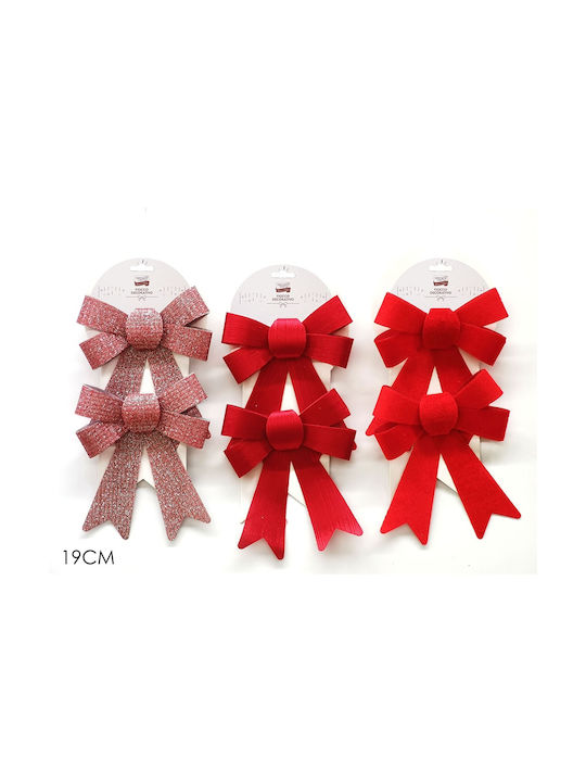 ArteLibre Christmas Bow Ornament Red 2pcs