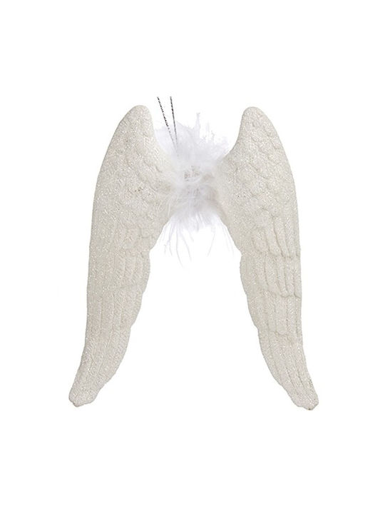 Krist+ Ornament de Crăciun Feather Plastic White 15x12.5buc Set de 24buc