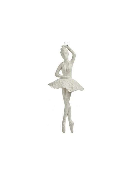 Krist+ Ornament de Crăciun Ballerina Plastic White 16x6.7buc Set de 24buc