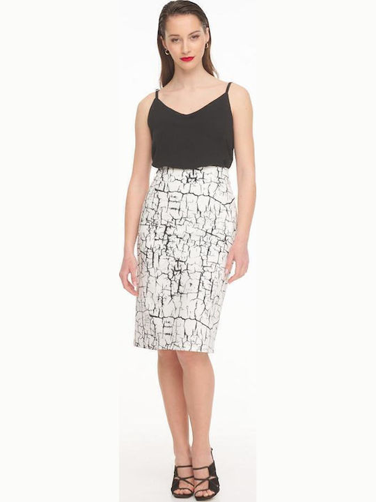 Pencil Midi Skirt White