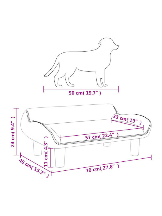 vidaXL Sofa Hundebett Beige 70x40cm.