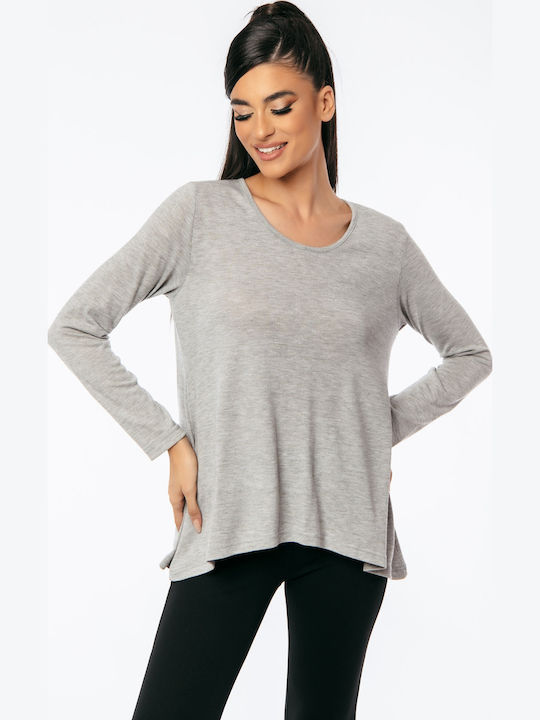 Women's Blouse Long Sleeve Gray