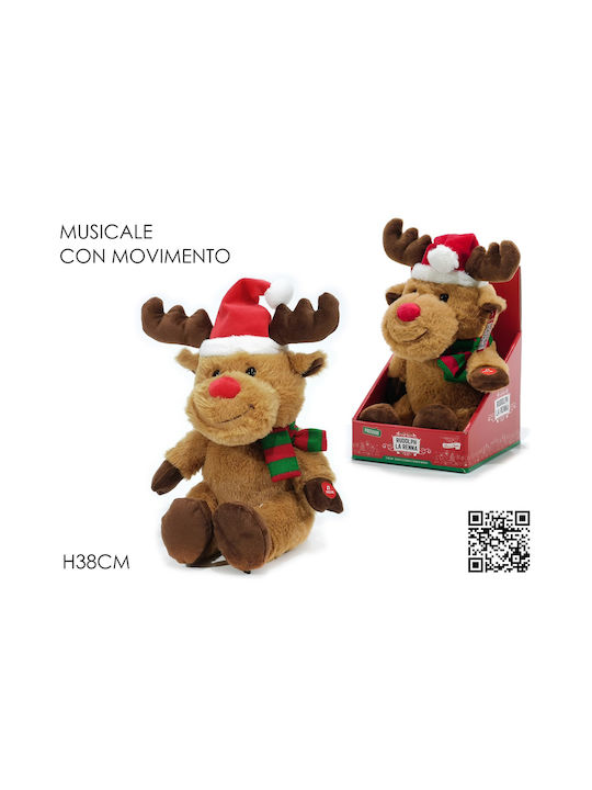 ArteLibre Christmas Figure Reindeer Brown with Music