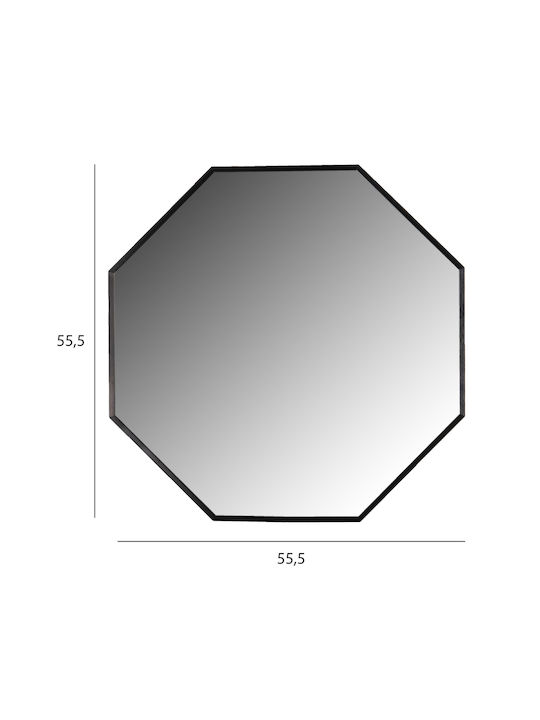 HomeMarkt Wandspiegel mit Schwarz Metallisch Rahmen 55.5x55.5cm 1Stück