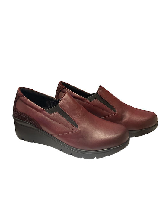 Manlisa Women's Moccasins in Burgundy Color