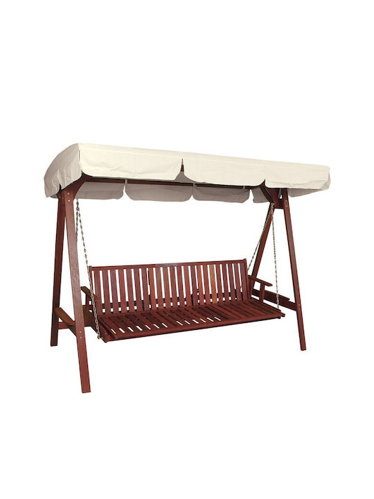 Shorea Κούνια με Βάση 3 Θέσεων Ξύλινη Μ251.5xΠ128.5xΥ194.5cm Κόκκινη
