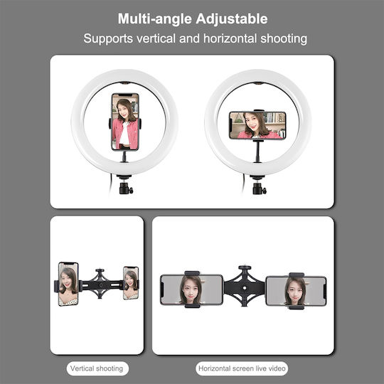 Puluz Light Ring Light 26cm with Floor Tripod and Mobile Phone Holder