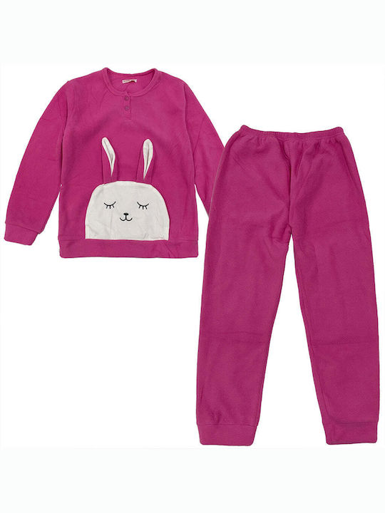 Ustyle Kids Pyjamas Winter Fleece Fuchsia