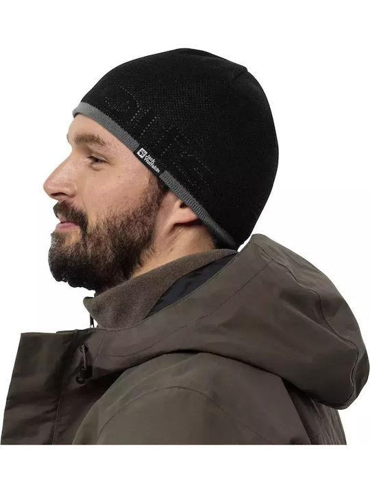 Beanie Unisex Σκούφος Πλεκτός σε Μαύρο χρώμα
