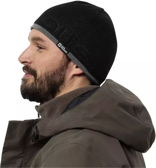 Beanie Unisex Σκούφος Πλεκτός σε Μαύρο χρώμα