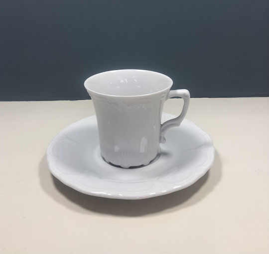 Cryspo Trio Set of Cups Tea Porcelain White 230ml 6pcs