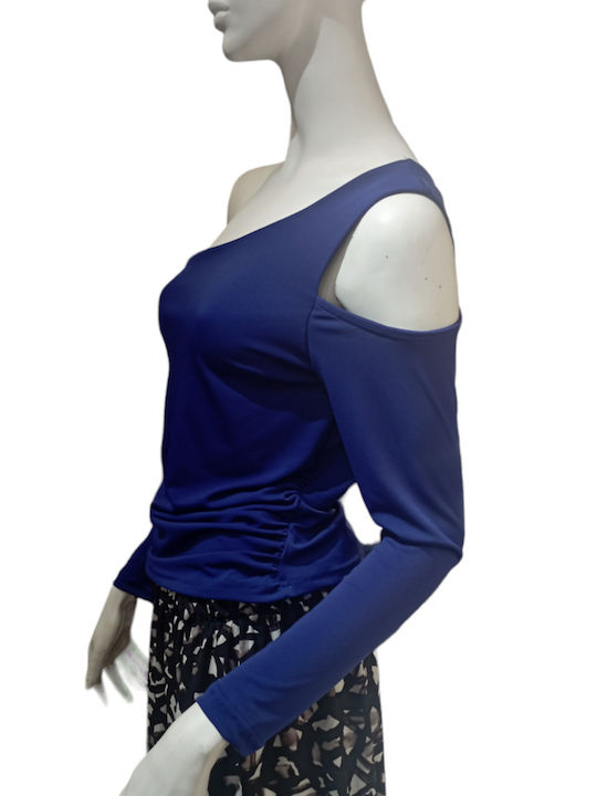 Kalliope Damen Bluse Langärmelig Blue