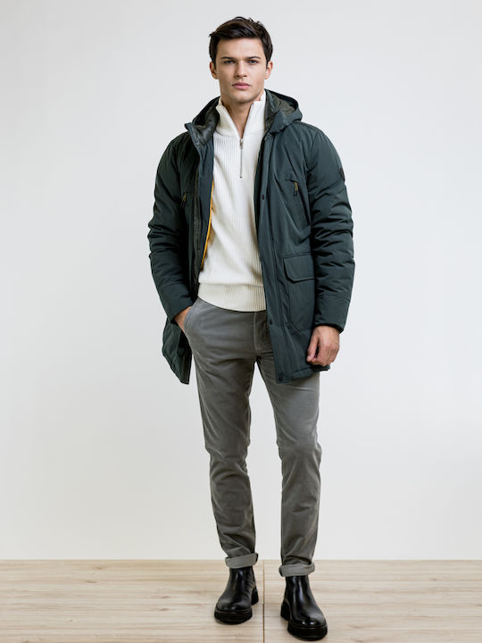 District Herren Winter Jacke Puffer Χακί