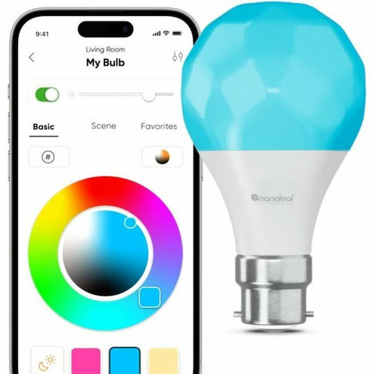 Nanoleaf Bec Smart LED 9W pentru Dulie B22 și Formă A60 RGB 806lm