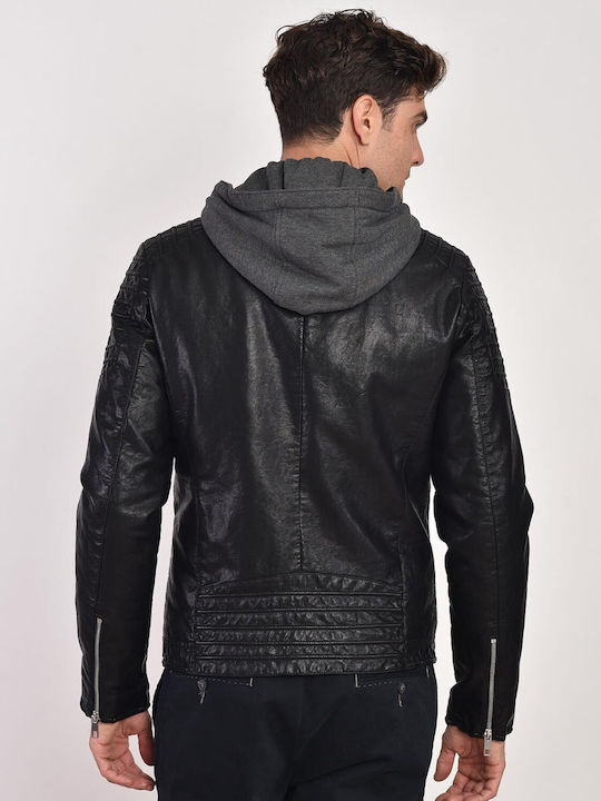 B.S Bags Men's Winter Leather Jacket BLACK