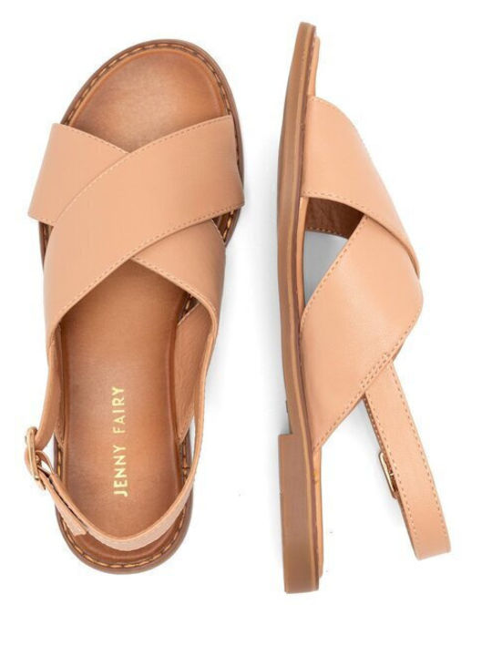 Flache Sandalen für Damen in Beige Farbe