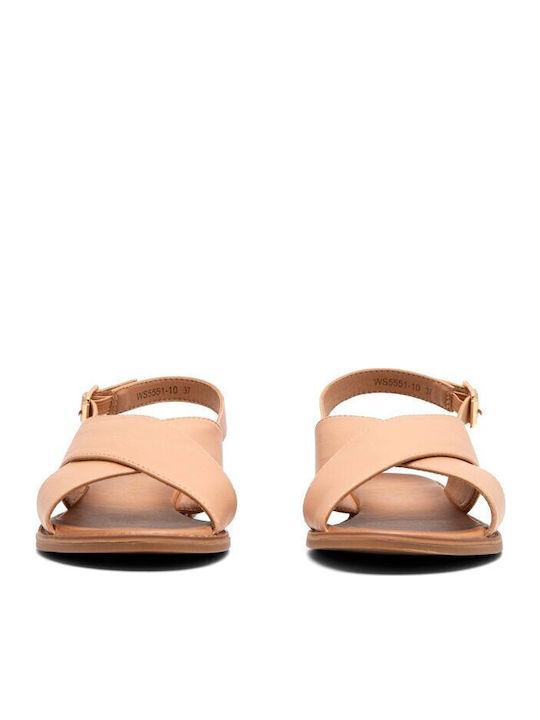 Flache Sandalen für Damen in Beige Farbe