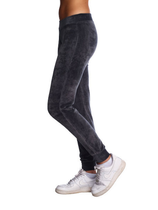 Paco & Co Women's Jogger Sweatpants Grey Velvet