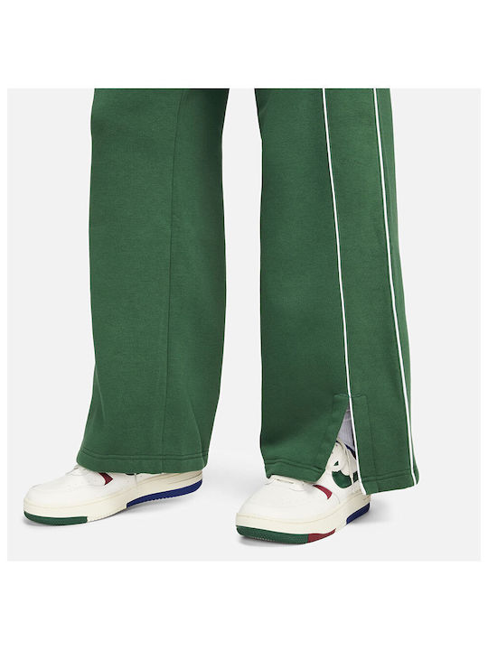 Sportswear Talie înaltă Pantaloni de trening pentru femei Wide Verde Fleece