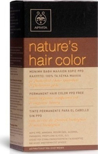 Apivita Nature's Hair Color Βαφή Μαλλιών Χωρίς Αμμωνία 1.0 Mαύρο 50ml