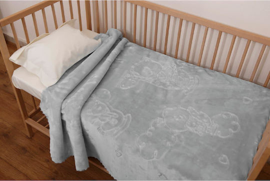Anna Riska Pătură Pepinieră Swaddling pături Bear Catifea Gri Gray 110x80cm