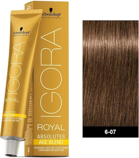 Schwarzkopf Igora Royal Absolutes Age Blend Hair Dye 6-07 Blonde Dark Bronze Natural 60ml