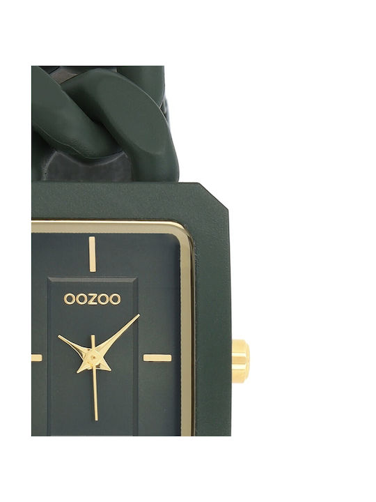 Oozoo Watch with Green Metal Bracelet